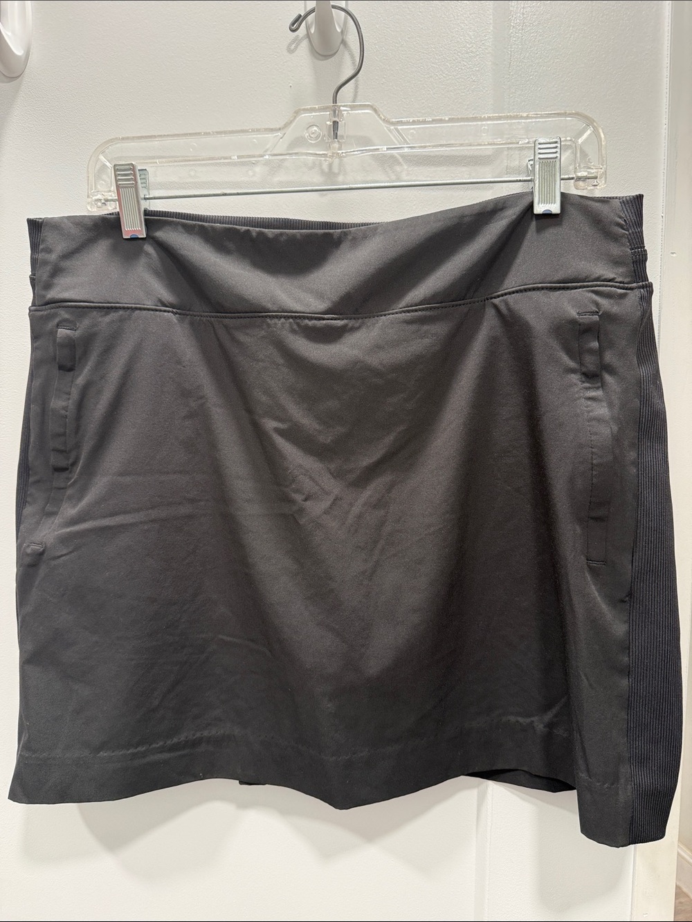 Everyday Black Mini Skort with Side Panels- Members Mark size Large